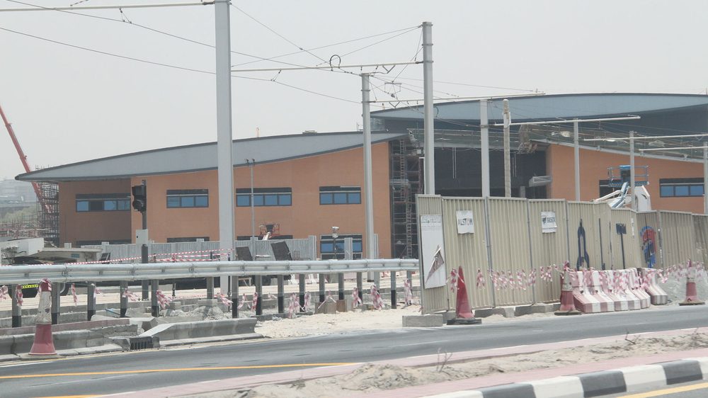 The Dubai Tram running through the Marina district
